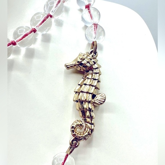 J. Crew Nautical Seahorse Glass Bead‎ Long Charm Necklace - Picture 4 of 8